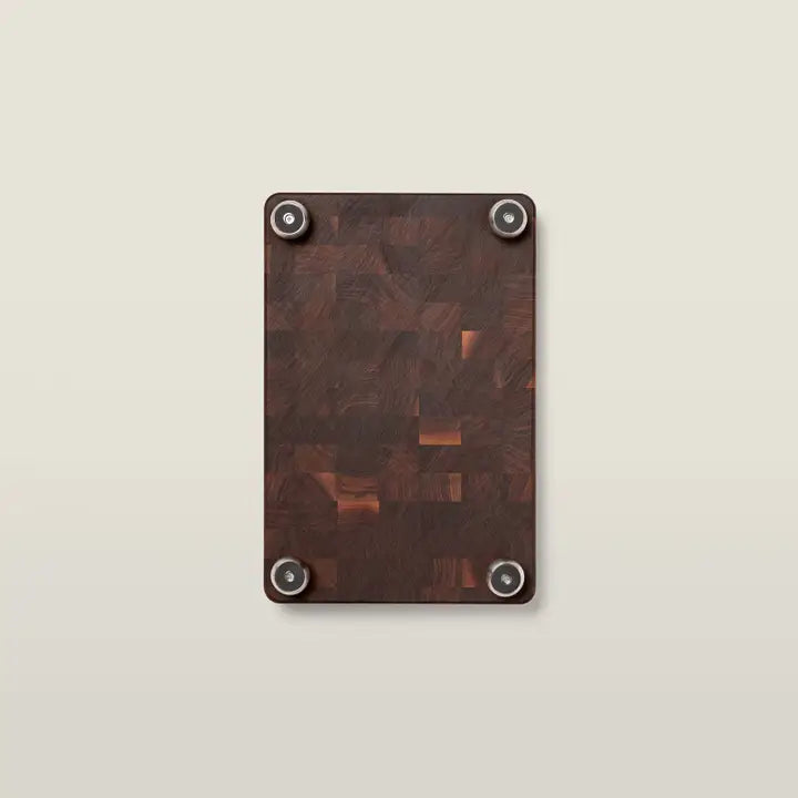 John Boos Walnut Wood End Grain Chopping Block with Stainless Steel Bun Feet, W/Groove 1-3/4" Thick (Bun Feet Series) (Copy) (Copy)