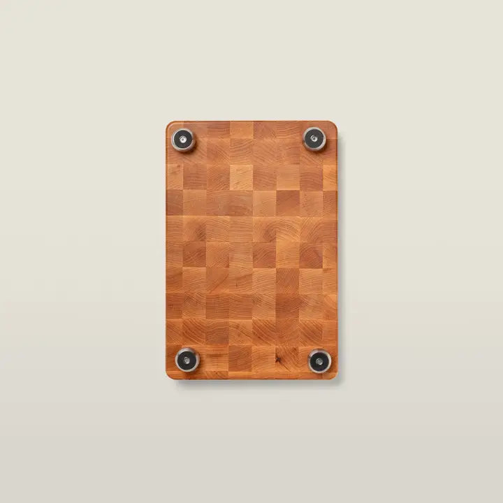 John Boos Maple Wood End Grain Chopping Block with Stainless Steel Bun Feet, W/Groove 1-3/4" Thick (Bun Feet Series)